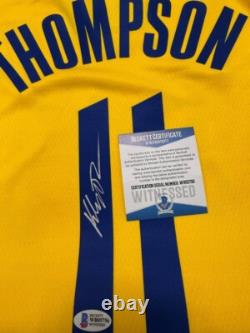 Maillot dédicacé en jaune de Klay Thompson avec authentification THE BAY BAS