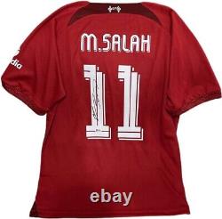 Maillot signé à la main par Mohamed Salah Liverpool BAS COA