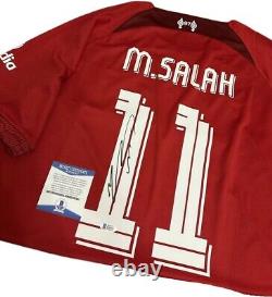 Maillot signé à la main par Mohamed Salah Liverpool BAS COA