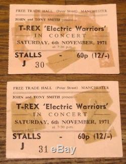 Marc Bolan T Rex Signée À La Main Uk Tour De Programme Avec Deux Billets 1971 Uaac Dealer