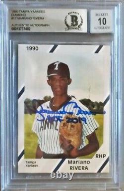Mariano Rivera A Signé 1990 Diamond Cards Tampa Yankees Perfect 10 Auto Hof 2019