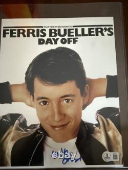 Matthew Broderick signé à la main en personne, autographe de Ferris Bueller avec certificat Beckett.