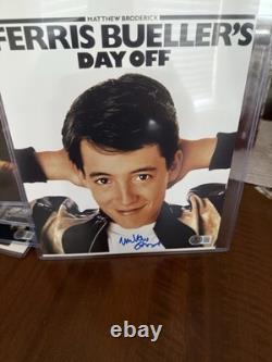 Matthew Broderick signé à la main en personne, autographe de Ferris Bueller avec certificat Beckett.