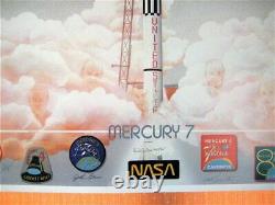 Mercury 7, Signé À La Main, Édition Limitée (1500) Lithographie Circa1988, 35x25