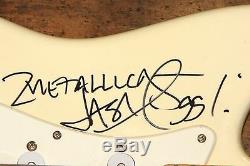 Metallica Entièrement Signé À La Main Fender Squier Strat Guitar Uacc Revendeur Inscrit