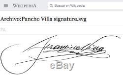 Mexique Autographes De Villa Handsigned Document Pancho (guerre Salvoconducto)