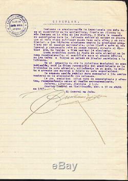 Mexique Zapata Emiliano Jour Pour 1917 Signée