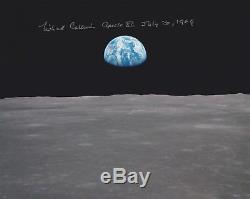 Michael Collins Apollo 11 -earthrise- Nasa A La Main Signé 8 X 10 Photo Withcoa Mint