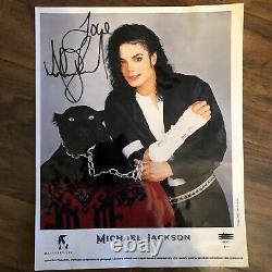 Michael Jackson Authentique Original Autograph Signée À La Main Signature Photo