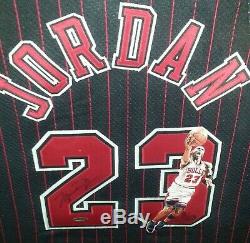 Michael Jordan Autographié Signé Peint À La Main Bulls Jersey Upper Deck Coa 9/23