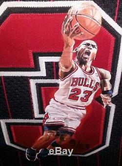 Michael Jordan Autographié Signé Peint À La Main Bulls Jersey Upper Deck Coa 9/23