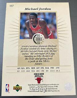 Michael Jordan Chicago Bull Nba Ud Classique Main Automatique Signé Carte Autographe Withcoa