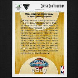 Michael Jordan / Magic Johnson 1991 Ud Double Main Signé Autograph Card # 34 Avec Coa