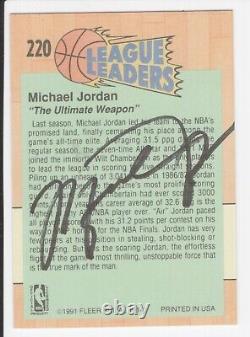 Michael Jordan Signé À La Main Autograph Auto Trading Card 1991 Fleer #220 No Coa