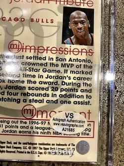 Michael Jordan Upperdeck Tribute Impressions Autograph Card Hand Signé Rare