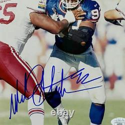 Michael Strahan Photo de football 8x10 des New York Giants signée à la main et encadrée