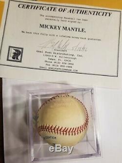 Mickey Mantle Dédicacé À La Main Au Baseball Signé Mlb Hof Yankees Coa Estate Sale