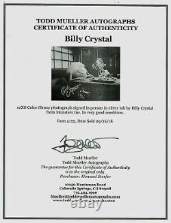 Monstres Academy - Photo couleur dédicacée à la main par Billy Crystal - 10x8 pouces - Todd Mueller CO