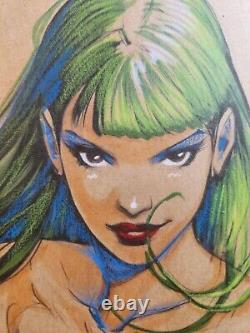 Morrigan Aensland Art Comic Original Signé 8.5x11 COA