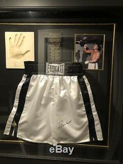 Muhammad Ali Autographié Boxe Trunks Imprimer Main Et Pic Et Coa