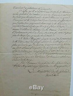 Napoléon Bonaparte Original Signé 3 Document Page W Remarque Dans Sa Main Fait 1811