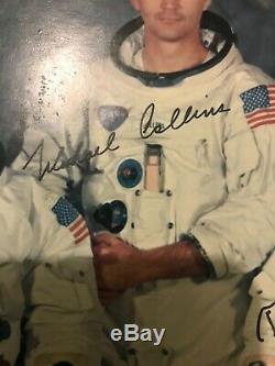 Neil Armstrong Buzz Aldrin Michael Collins Photographie De La Nasa Apollo 11 Signée À La Main