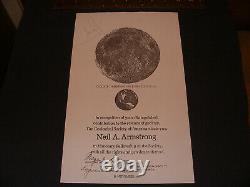 Neil Armstrong Copie Signée À La Main De Son Prix Honorifique De Bourse Gsa Nasa