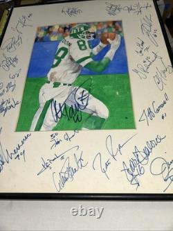 New York Jets 89 Peinture Originale Peinte à la Main Signée par l'Équipe avec 22 Autographes
