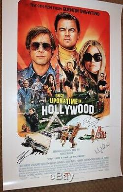 Once Upon A Time Signée À La Main Autograph Poster Brad Pitt Leonardo Dicaprio