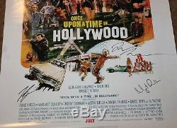 Once Upon A Time Signée À La Main Autograph Poster Brad Pitt Leonardo Dicaprio