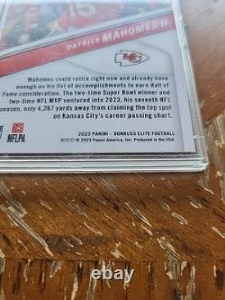 PATRICK MAHOMES II 2023 Panini-Donruss Elite #83 (AUTOGRAPHE MANUSCRIT) Avec COA (FSG)