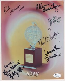PHOTO 8x10 SIGNÉE À LA MAIN PAR TONY AWARD BURSTYN+BACALL+MORENO+FABRAY+HARRIS+1 JSA