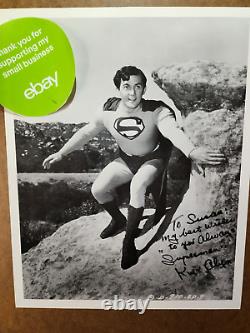 PHOTO D'AUTOGRAPHE DE KIRK ALYN / PHOTO ORIGINALE SUPERMAN 8x10 Signée à la main