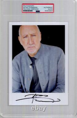 PHOTO EN COULEUR 5x7 SIGNÉE À LA MAIN PAR PETE TOWNSHEND, GUITARISTE DE THE WHO, AVEC CERTIFICAT PSA SLABBED