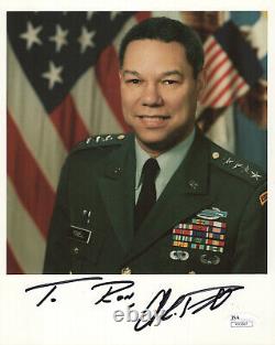 PHOTO EN COULEUR 8x10 SIGNÉE À LA MAIN PAR COLIN POWELL, GRAND GÉNÉRAL, À RON JSA