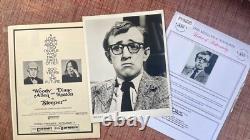 PHOTO VINTAGE DES ANNÉES 70 SIGNÉE À LA MAIN PAR WOODY ALLEN 8 x 10 Originale