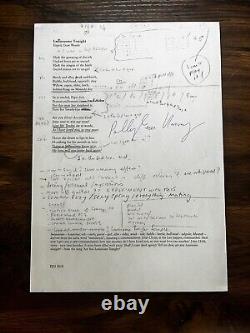 PJ Harvey Seule ce soir Carte de paroles signée à la main