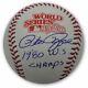 Pete Rose Autographiée Et Signée À La Main 1980 World Series Baseball Ws Champs Beckett