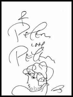Peter Max A Signé Autographe Dessin À La Main Dessin Original Sketch D'art Très Rare, 1/1 Pop Art