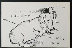 Peu Boodge Par L'artiste David Hockney Signée À La Main Autographe Sur Les Gros Caractères
