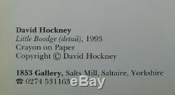 Peu Boodge Par L'artiste David Hockney Signée À La Main Autographe Sur Les Gros Caractères