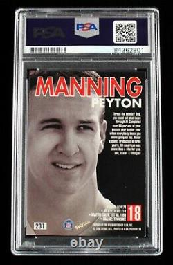 Peyton Manning Signé À La Main Rookie 1998 Skybox Premium #231 Psa Encapsulé Rc