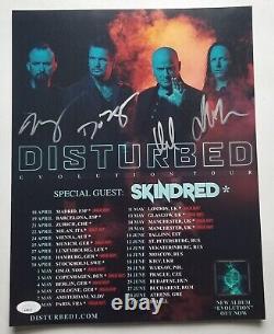 Photo 11x14 du groupe Disturbed VRAI signée à la main #2 JSA COA Autographiée par les 4