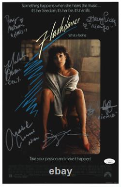 Photo 11x17 FLASHDANCE signée à la main par 6 membres du casting, autographe authentique avec certificat JSA COA