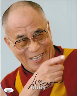 Photo 8x10 signée à la main par le véritable Dalaï Lama #3 JSA LOA, leader spirituel tibétain