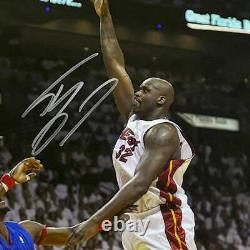 Photo de basketball 16x20 de Miami Heat signée à la main et encadrée par Shaquille O'Neal