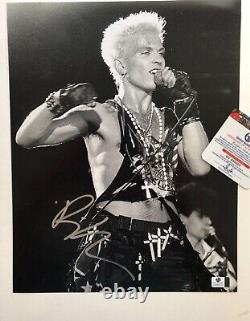 Photo dédicacée à la main de Billy Idol 11 x 14 incluant un certificat d'authenticité mondial de Global Authentics
