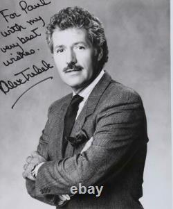 Photo dédicacée signée à la main par Alex Trebek, animateur de Jeopardy, 100% authentique