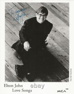 Photo promotionnelle 8x10 SIGNÉE À LA MAIN par Elton John #2 JSA LOA Autographe