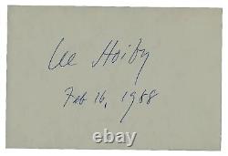 Pianiste classique Lee Hoiby - Carte signée à la main 4X6 datée de 1988 - JG Autographs COA